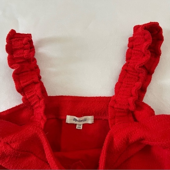 Madewell Tie Front Bow Tank Red - Picture 4 of 6